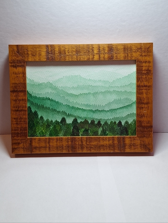 Laura Rath, Artist Other - "Rustic Pine" Hand-painted Watercolor Painting